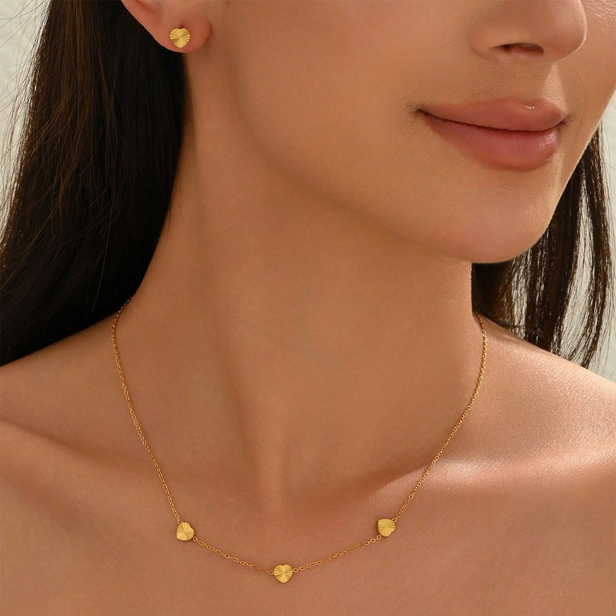 Lxalry 18K Gold Plated Mirror Ball Jewelry Set, Hypoallergenic Skin-Safe Necklace & Stud Earrings for Daily/Evening, Never-Fade Adjustable Luxury with Precision-Cast Beads