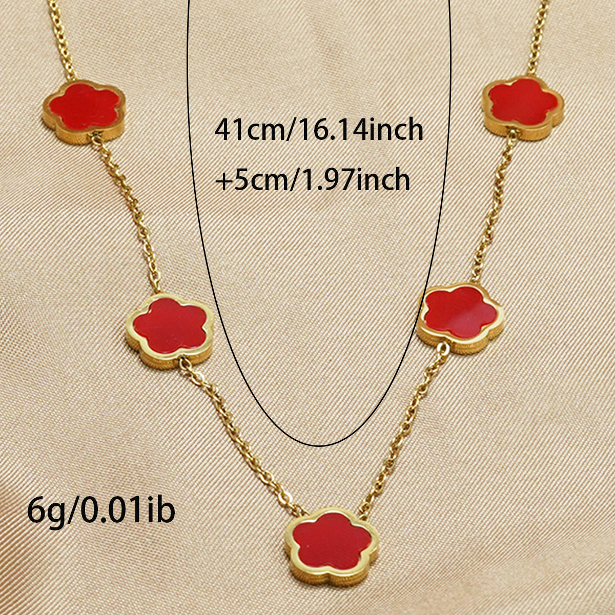 Lxalry 18K Gold-Plated Five-Leaf Clover Necklace - Modern Minimalist Stainless Steel Jewelry, Hypoallergenic & Tarnish-Free Gift for Women/Wife/Mom, Everyday Luxury with Golden Aura