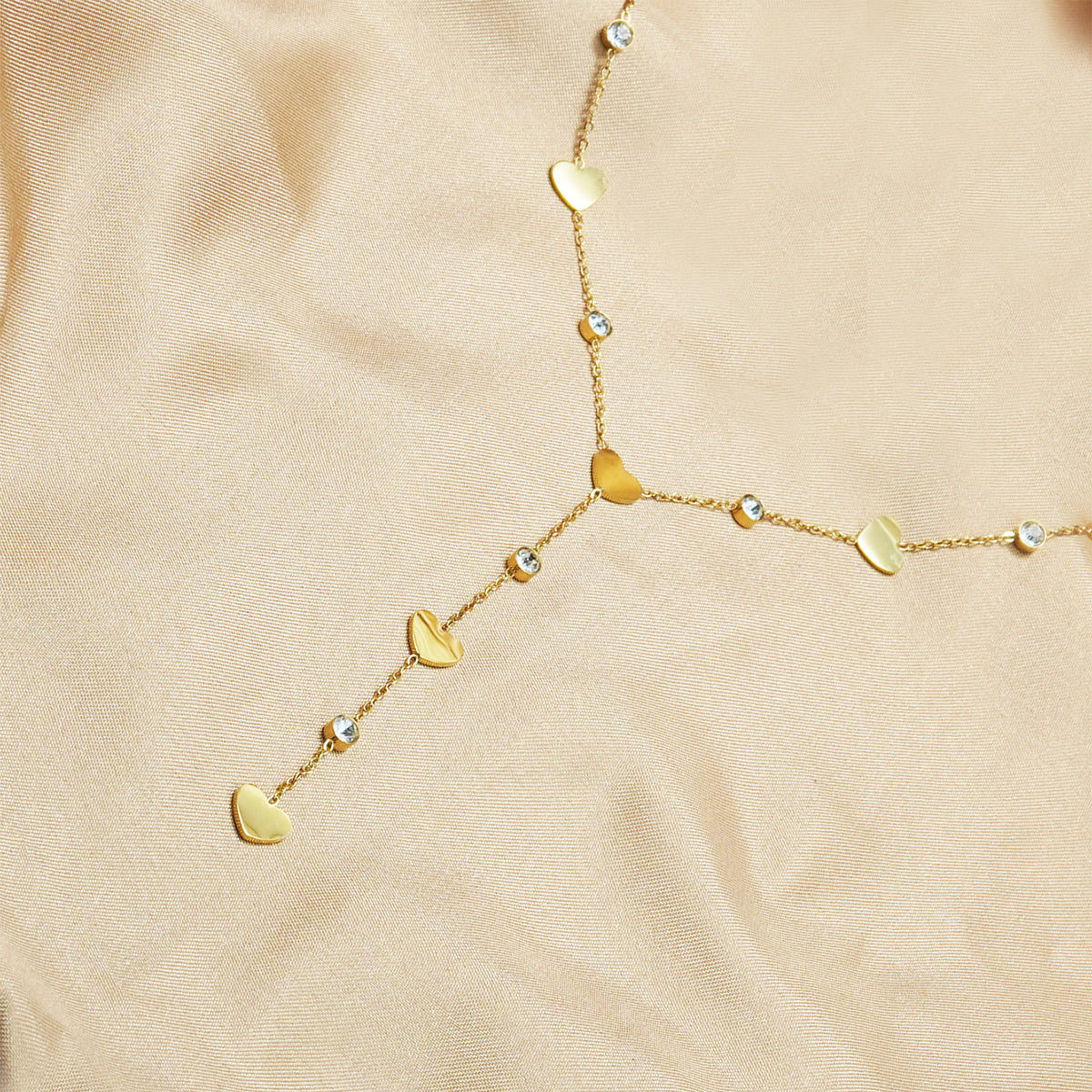Lxalry 18K Gold-Plated Rhinestone Necklace - Recycled Stainless Steel Modern Minimalist Jewelry, Hypoallergenic & Ocean-Safe Gift for Women/Wife/Mom, Everyday Glam with Golden Hour Glow