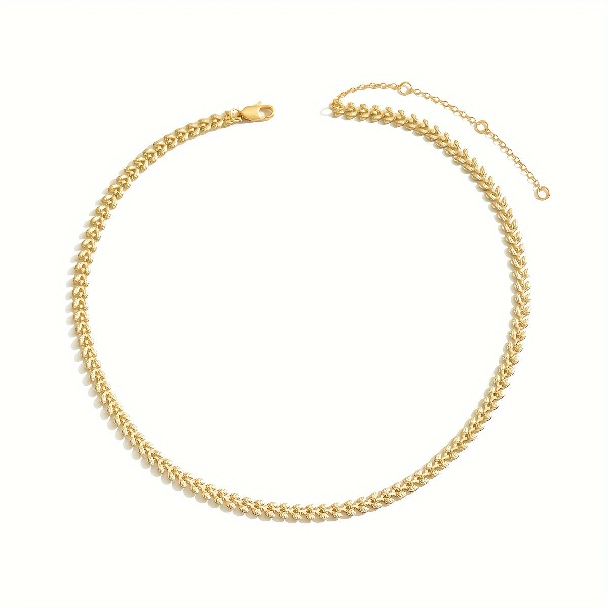 Lxalry Stylish chain necklace Retro spring/Summer geometric wheat leaf chain necklace everyday everything party gift