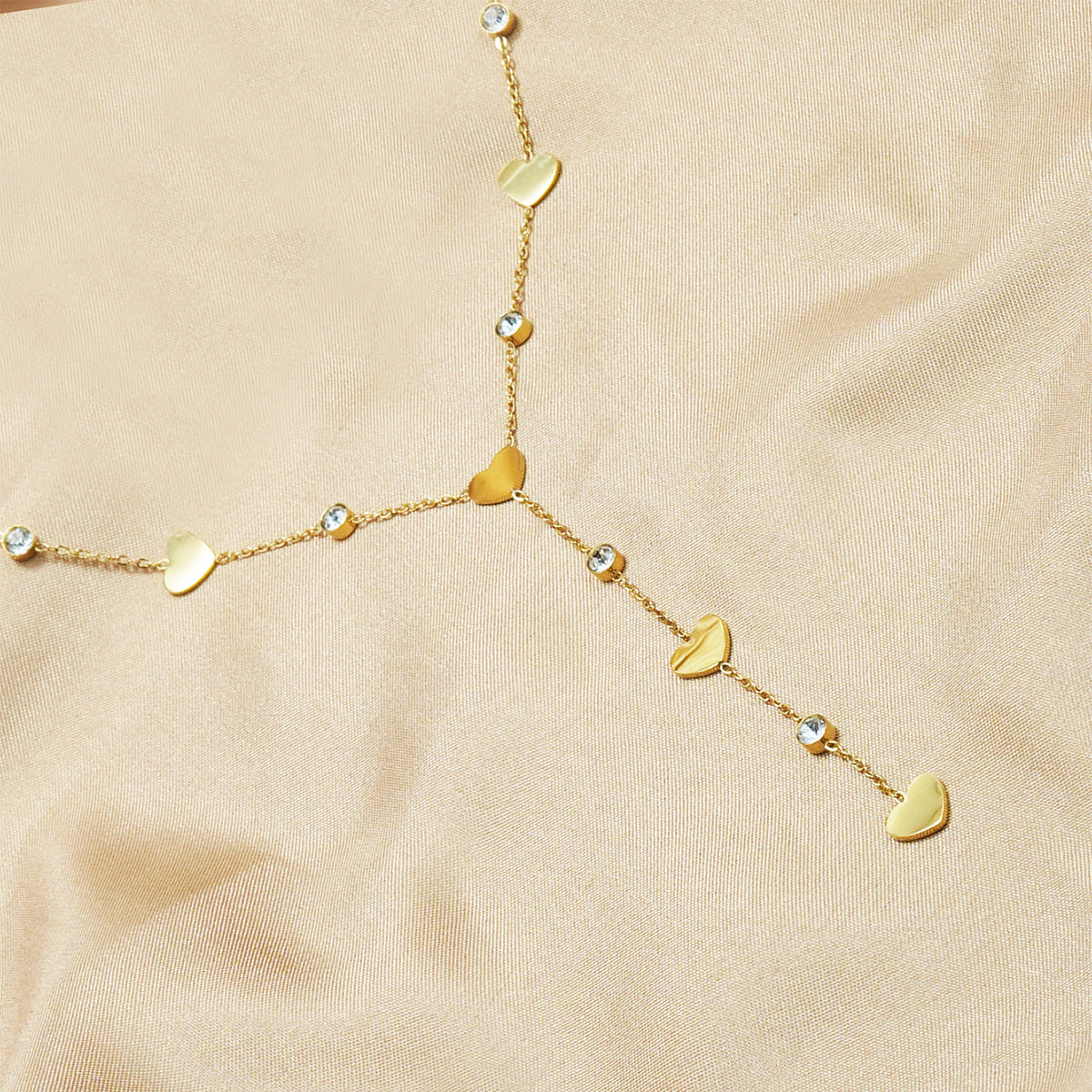 Lxalry 18K Gold-Plated Rhinestone Necklace - Recycled Stainless Steel Modern Minimalist Jewelry, Hypoallergenic & Ocean-Safe Gift for Women/Wife/Mom, Everyday Glam with Golden Hour Glow