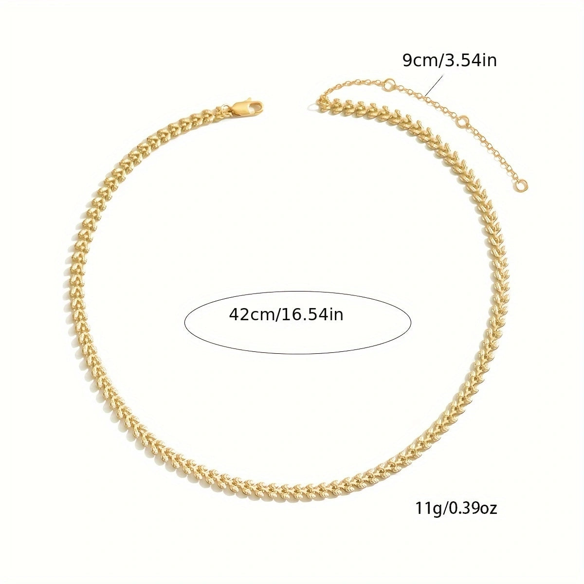 Lxalry Stylish chain necklace Retro spring/Summer geometric wheat leaf chain necklace everyday everything party gift