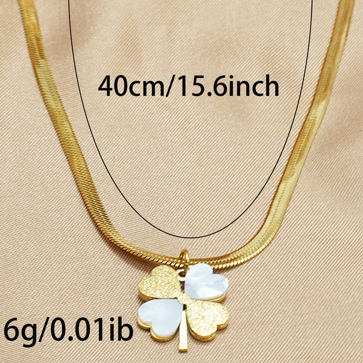 Lxalry 18K Gold-Plated Double Luck Necklace - Four-Leaf Clover Charm Hypoallergenic Jewelry, Tarnish-Free Gift for Women/Wife/Mom, Valentine’s Day Birthday Everyday Elegance