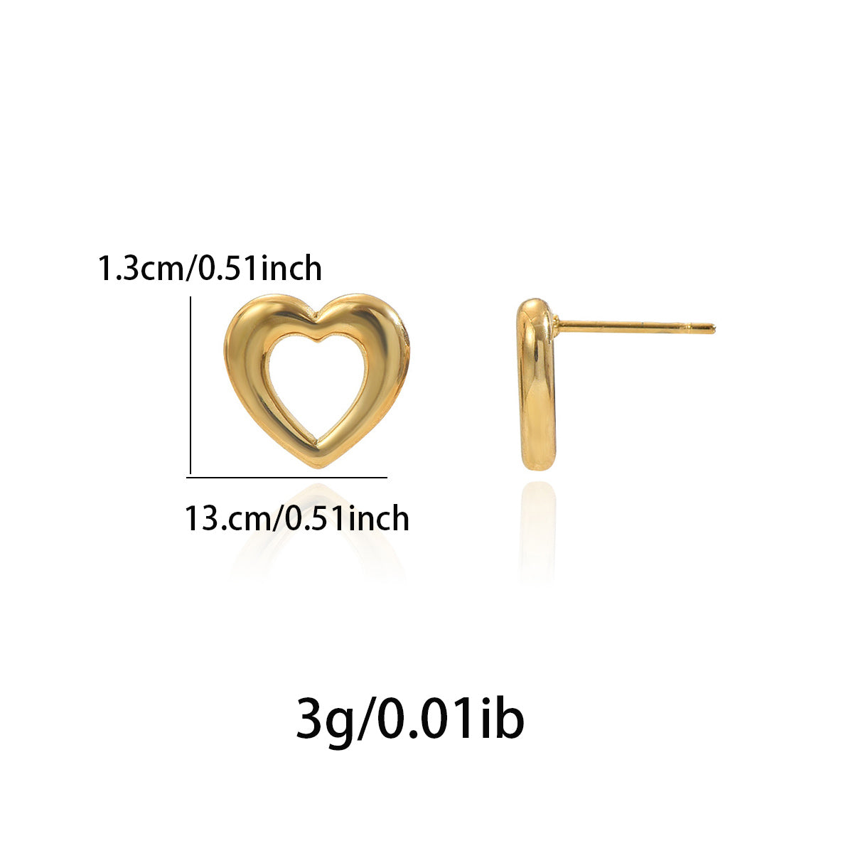 Lxalry 18K Gold-Plated Heart Earrings - Stainless Steel Hypoallergenic Jewelry for Women, Skin-Safe Everyday & Gift Luxury for Wife/Mom/Girlfriend, Valentine’s Day Charm with Tarnish-Free Glow