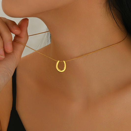 Lxalry 18K Gold-Plated Stainless Steel Necklace - Modern Minimalist Hypoallergenic Jewelry, Tarnish-Free Skin-Safe Gift for Women/Wife/Mom, Everyday & Special Occasion Luxury