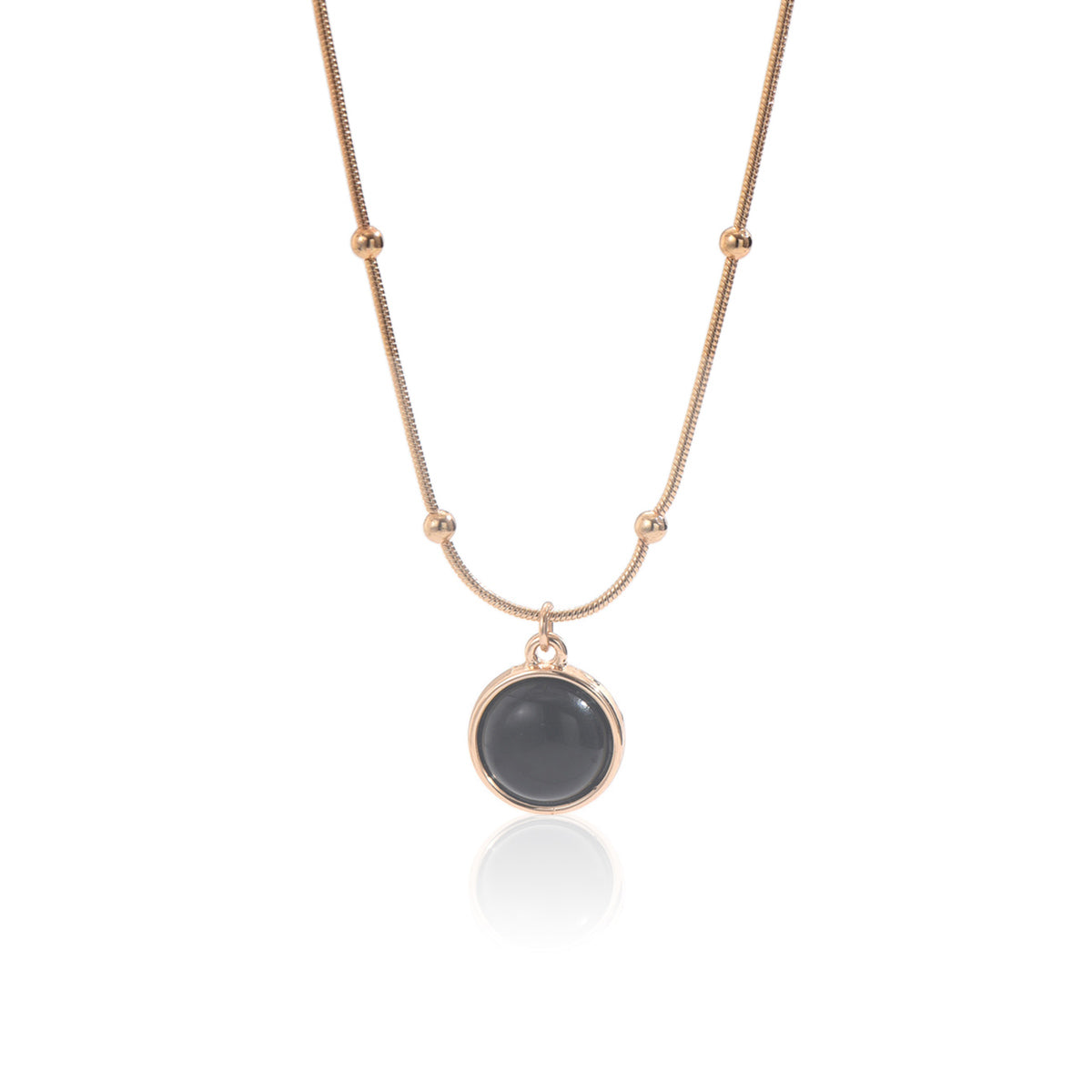 Lxalry 18K Gold-Plated Mood-Responsive Necklace - Stainless Steel Modern Minimalist Jewelry with Color-Shifting Resin Pendant, Hypoallergenic Skin-Safe Gift for Women/Wife/Mom stainless steel jewelry
