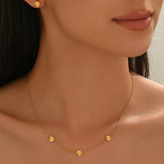 Lxalry 18K Gold Plated Mirror Ball Jewelry Set, Hypoallergenic Skin-Safe Necklace & Stud Earrings for Daily/Evening, Never-Fade Adjustable Luxury with Precision-Cast Beads