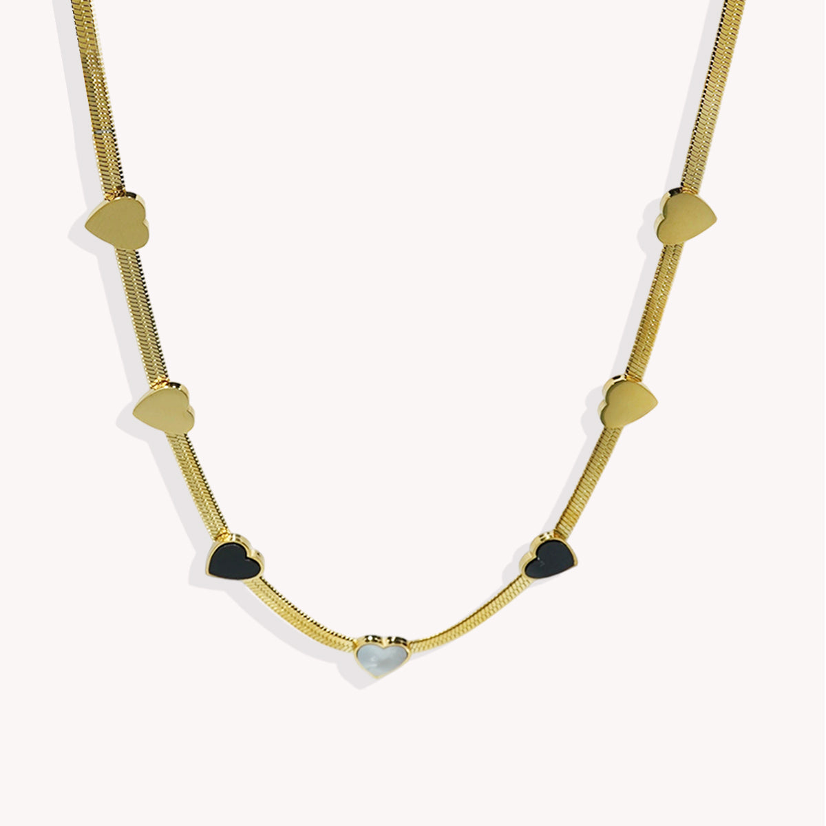 Lxalry 18K Gold Plated Heart Mirror Jewelry Set, Hypoallergenic Skin-Safe Necklace & Bracelet for Daily/Gifting, Never-Fade Adjustable Luxury with Precision Inlay Craftsmanship