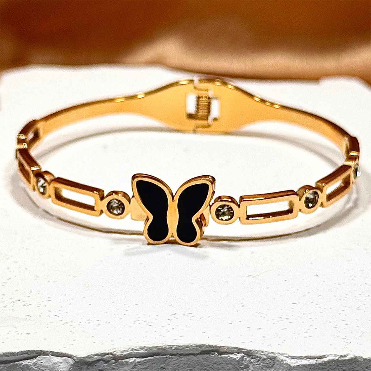 Lxalry Gold Electroplated Pure Iron Cuff Bracelet, Handmade Minimalist Jewelry for Women, Luxury Everyday & Formal Wear Essential with Secure Comfort Fit