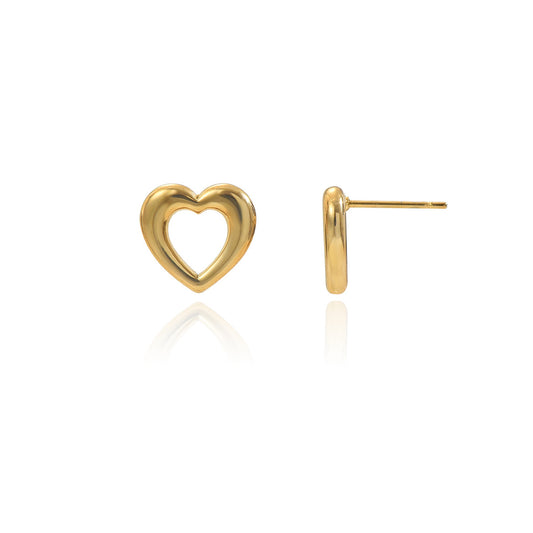 Lxalry 18K Gold-Plated Heart Earrings - Stainless Steel Hypoallergenic Jewelry for Women, Skin-Safe Everyday & Gift Luxury for Wife/Mom/Girlfriend, Valentine’s Day Charm with Tarnish-Free Glow
