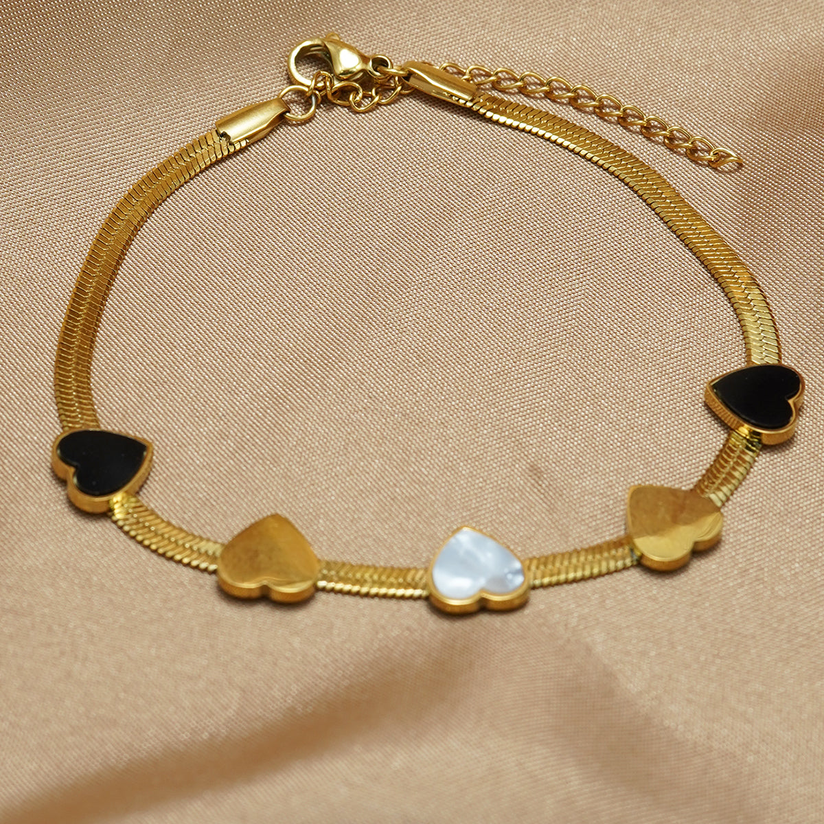 Lxalry 18K Gold Plated Heart Mirror Jewelry Set, Hypoallergenic Skin-Safe Necklace & Bracelet for Daily/Gifting, Never-Fade Adjustable Luxury with Precision Inlay Craftsmanship