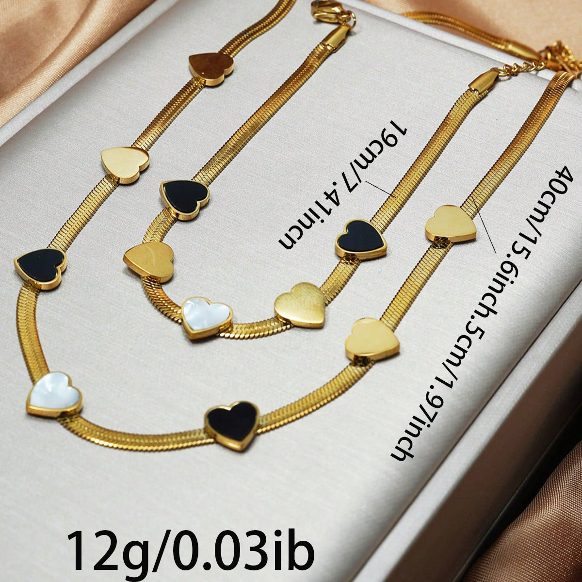 Lxalry 18K Gold Plated Heart Mirror Jewelry Set, Hypoallergenic Skin-Safe Necklace & Bracelet for Daily/Gifting, Never-Fade Adjustable Luxury with Precision Inlay Craftsmanship