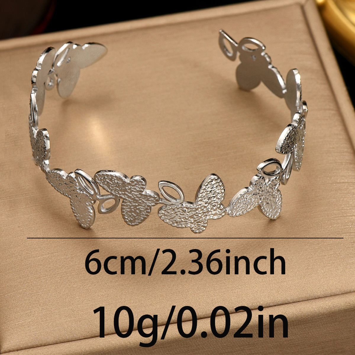 Lxalry Platinum Plated Stainless Steel Butterfly Carved Link Bracelet, Hypoallergenic Skin-Safe Jewelry for Daily & Evening Wear, Never-Tarnish Handmade Luxury Gift for Her